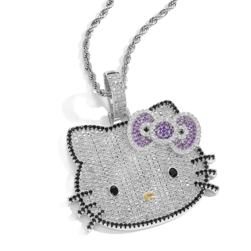 BIG Hello Kitty Swarovski Crystals charm with 24 inch chain. NWT